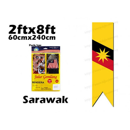 2x8ft【Cotton】Malaysia Flag & All State Flag 60cmx240cm Bendera Negeri Bendera Wilayah Johor Selangor Sembilan