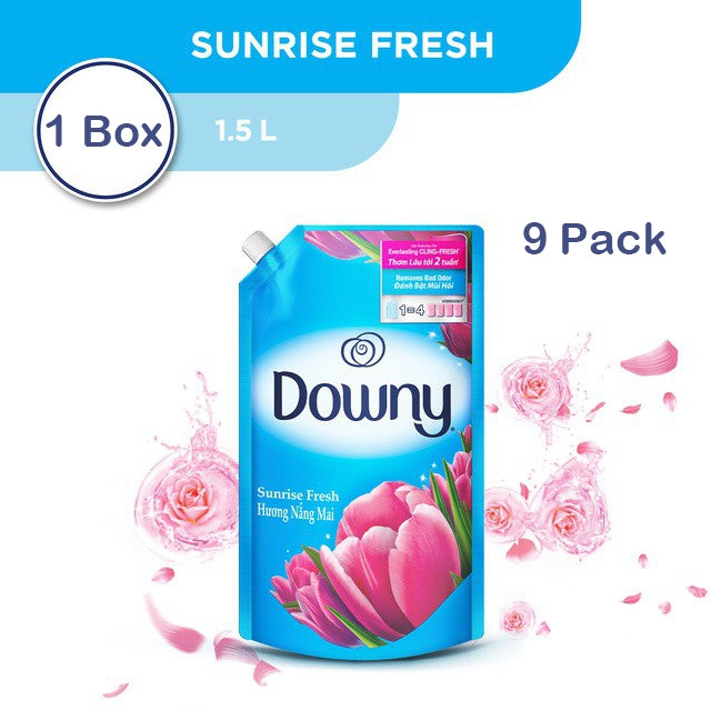 ✅READY STOCK‼️Downy Fabric Softener Refill 1.35L/1.4L/1.5L (1 Box = 9 Packs) | Pewangi Pakaian Tahan Lama Lembut & Segar