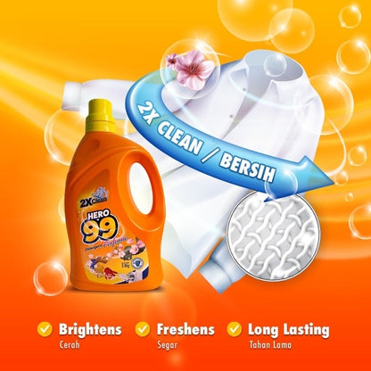HERO99 Detergent Perfume 3.9KG/3.6KG Long Lasting Fragrance/ Odour Buster/ Colour Protect/  Luxury Lasting Fragrance