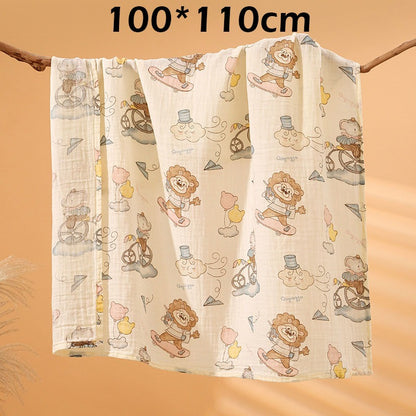 Newborn Baby Muslin Swaddle Kain Bedung Baby Towel Soft Blanket Kain Selimut Napkin Lampin Baby Blanket Kain Bedun