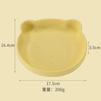 Silicone Baby Plate Bowl Set Spoon Bear BPA free Kids suction feeding Pingan Mangkuk sudu bayi