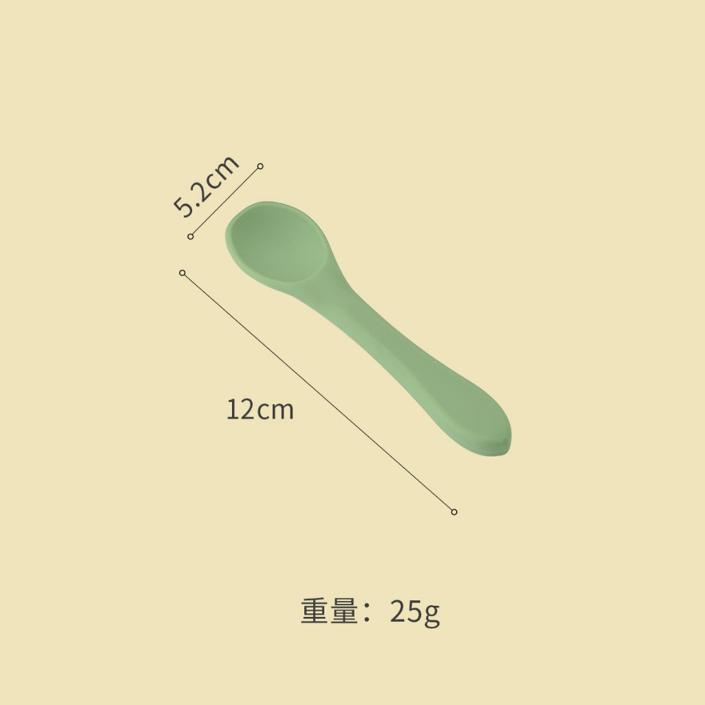 Silicone Baby Plate Bowl Set Spoon Bear BPA free Kids suction feeding Pingan Mangkuk sudu bayi