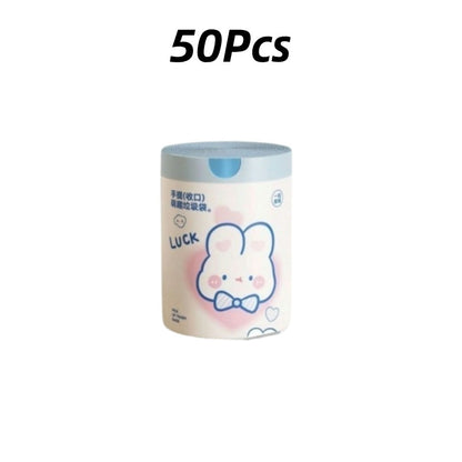 READY STOCK‼️ 50Pcs/100Pcs Cartoon Rabbit Large Drawstring Garbage Bags | Thick & Durable Plastic Trash Bags 大号抽绳垃圾袋