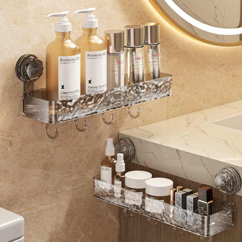 Bathroom Suction Cup Rack Transparent Perforation-Free Tripod Toilet Wall-Mounted Washstand Storage Shelf