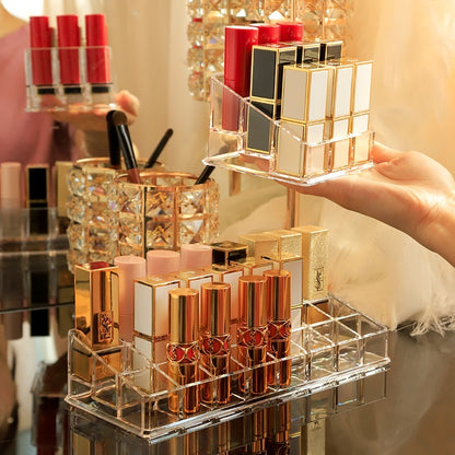 READY STOCK‼️ Lipstick Storage Box | Transparent Lip Gloss & Palette Organizer | Cosmetic Makeup Storage 化妆品收纳盒 口红收纳盒