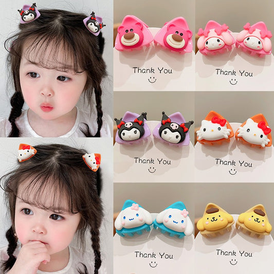 Adorable Cartoon Cat Ear Hair Clips for Kids Set of 2 Cute Hair Accessories for Little Girls-CSW1007