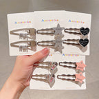 2Pcs Fashion Letter Star Wave Hairpin Sweet Cool Y2K Girls Hair Clips-CSW1014