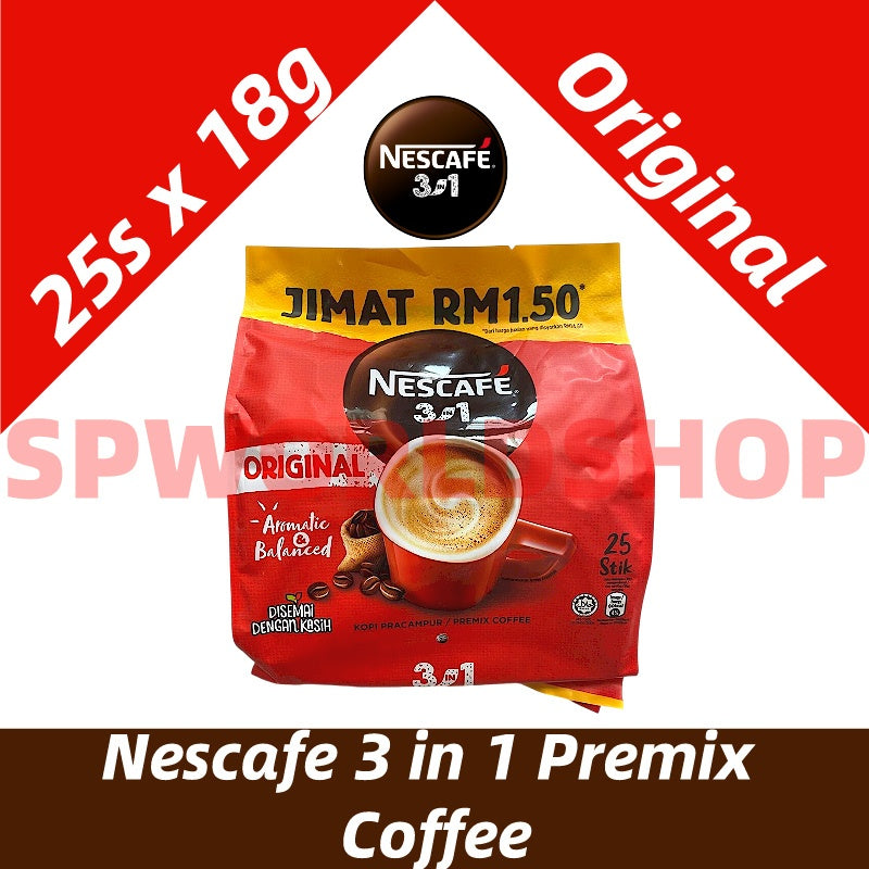 (FREE SHIPPING NO SBH/SRW)Nescafe 3 in 1 Premix Coffee(Original/Rich/Mild/White)