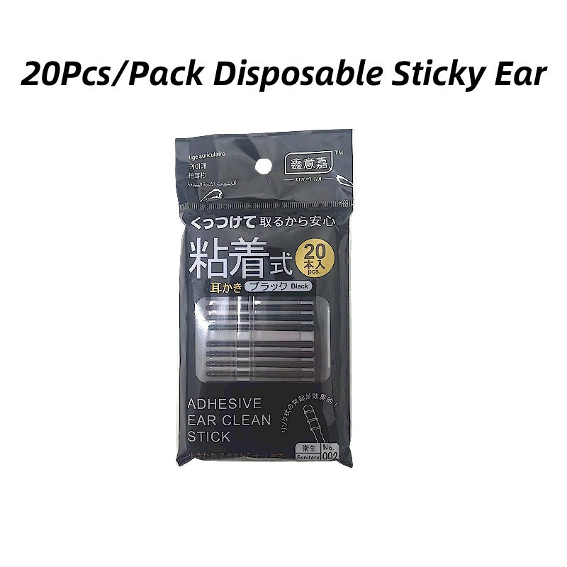 (READYSTOCK) 20pcs Disposable Sticky Ear Swabs Pick Spiral Tips  Removal Ear Nose  Stick Sticky Ear Pick Stick 自带黏性挖耳棒