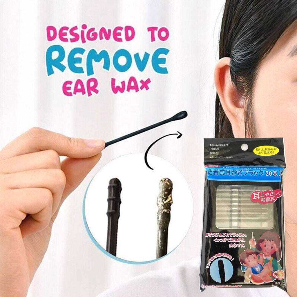 (READYSTOCK) 20pcs Disposable Sticky Ear Swabs Pick Spiral Tips  Removal Ear Nose  Stick Sticky Ear Pick Stick 自带黏性挖耳棒