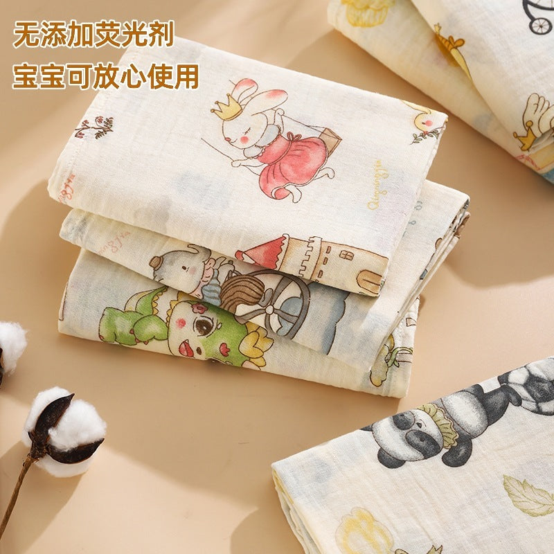 Newborn Baby Muslin Swaddle Kain Bedung Baby Towel Soft Blanket Kain Selimut Napkin Lampin Baby Blanket Kain Bedun