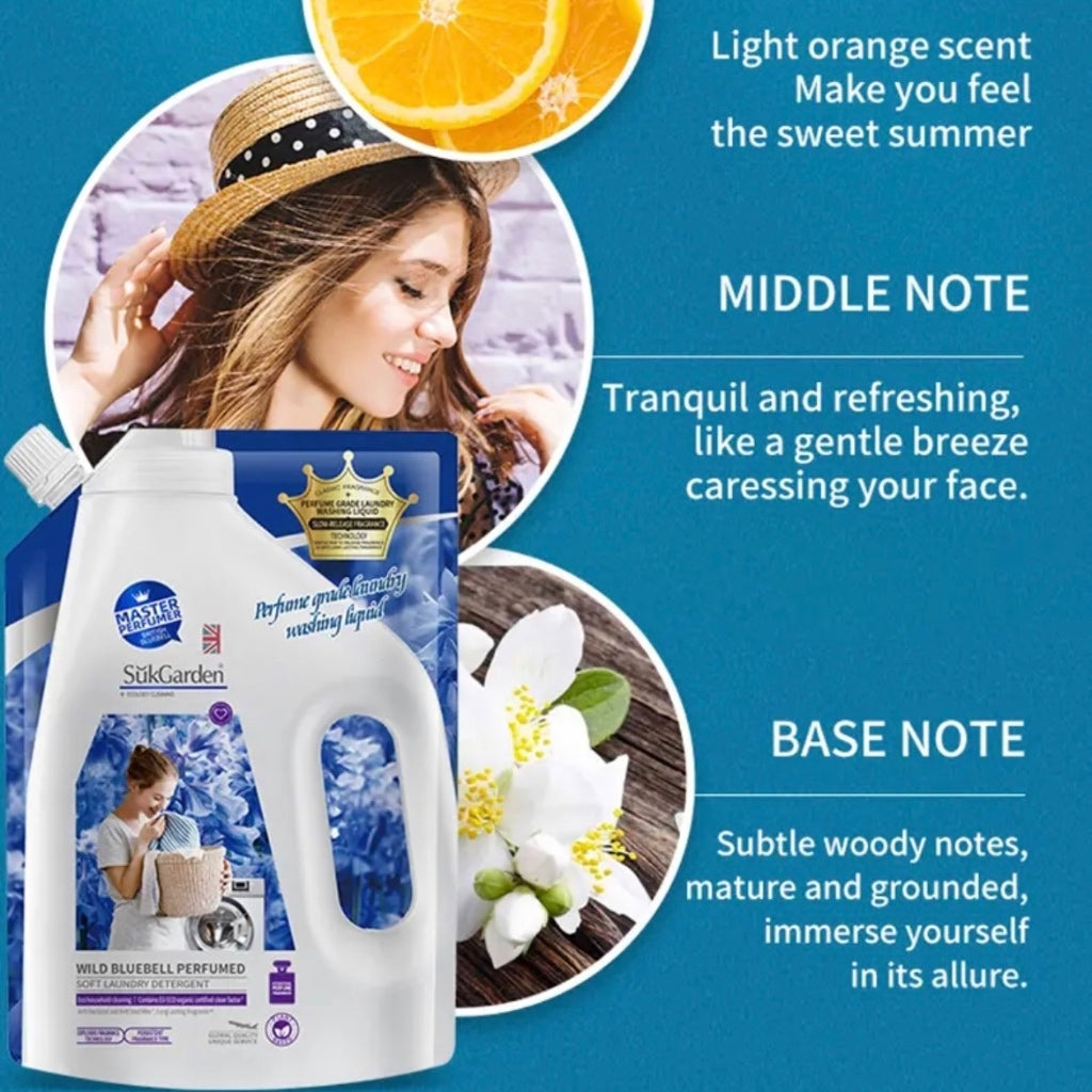 READY STOCK‼️ SukGarden Wild Bluebell Laundry Detergent & Softener 500g-2kg Sabun Baju Harum Tahan Lama 蔬果园蓝风铃洗衣液