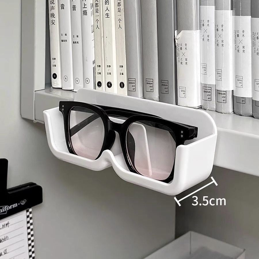 Wall-Mounted Punch-Free Glasses Storage Box | Sunglasses Display Rack | Decorative Eyewear Organizer Shelf 免打孔壁挂式眼镜收纳盒