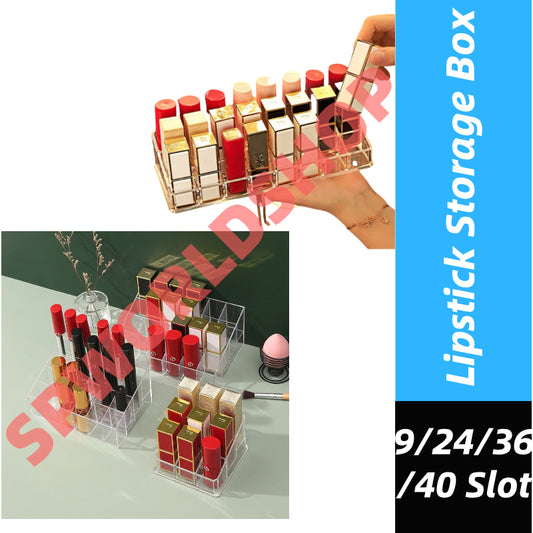 READY STOCK‼️ Lipstick Storage Box | Transparent Lip Gloss & Palette Organizer | Cosmetic Makeup Storage 化妆品收纳盒 口红收纳盒