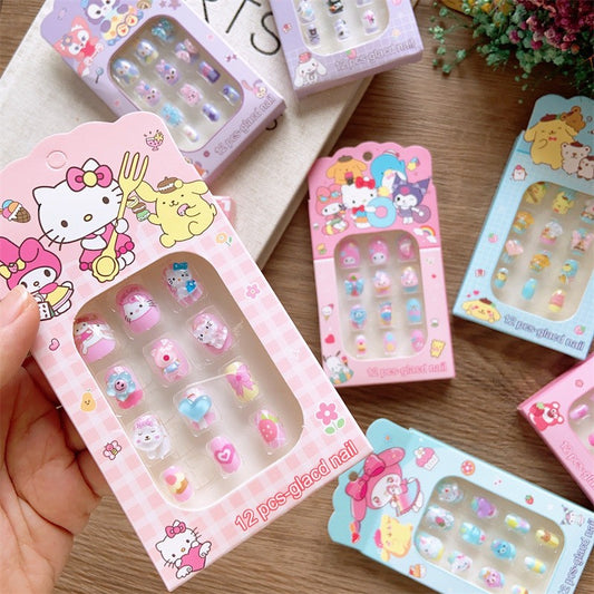 Children's three-dimensional cartoon character nail stickers 12 pieces-CSW1016