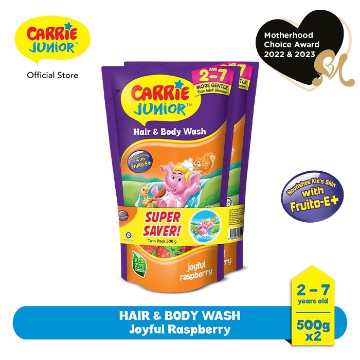 READY STOCK‼️ Carrie Junior Hair & Body Wash Twin Pack 500g x2 / 475g x2 Sabun Mandian & Syampu Kanak-Kanak