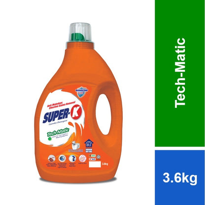 READY STOCK~Super-K Laundry Liquid Detergent 3.6kg / 3.8kg Anti-Bacterial Cuci Pakaian