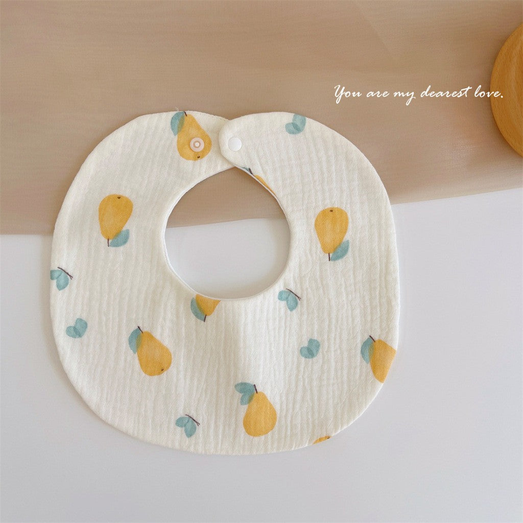 READY STOCK‼️ Baby Infant Saliva Towel | 100% Cotton Bibs | 360° Rotating Reversible Baby Bib  婴儿口水巾 | 100%纯棉围兜