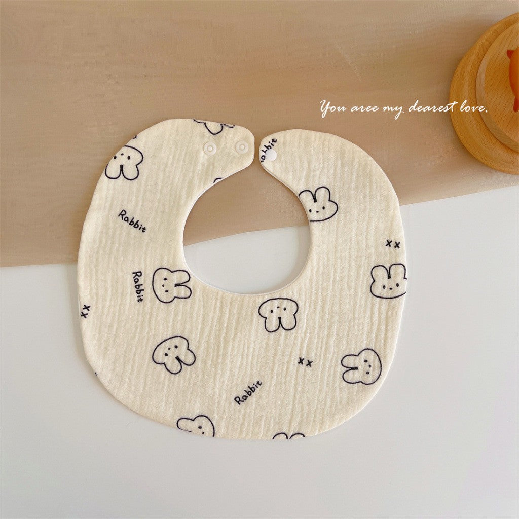 READY STOCK‼️ Baby Infant Saliva Towel | 100% Cotton Bibs | 360° Rotating Reversible Baby Bib  婴儿口水巾 | 100%纯棉围兜