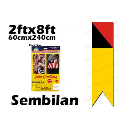 2x8ft【Cotton】Malaysia Flag & All State Flag 60cmx240cm Bendera Negeri Bendera Wilayah Johor Selangor Sembilan