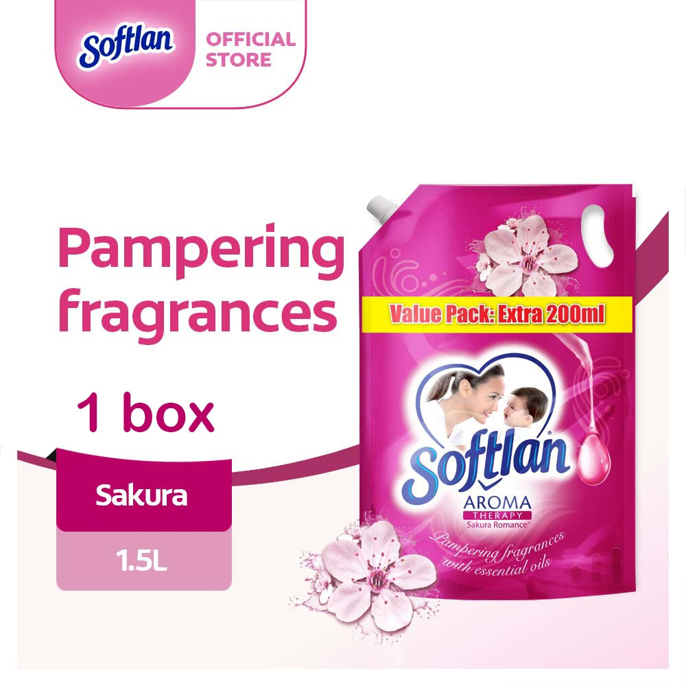 READY STOCK!!!SOFTLAN FABRIC SOFTENER 1.5L/1.6L REFILL Value Pack 1 Box 8 Pack