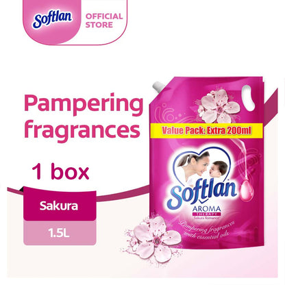 READY STOCK!!!SOFTLAN FABRIC SOFTENER 1.5L/1.6L REFILL Value Pack 1 Box 8 Pack