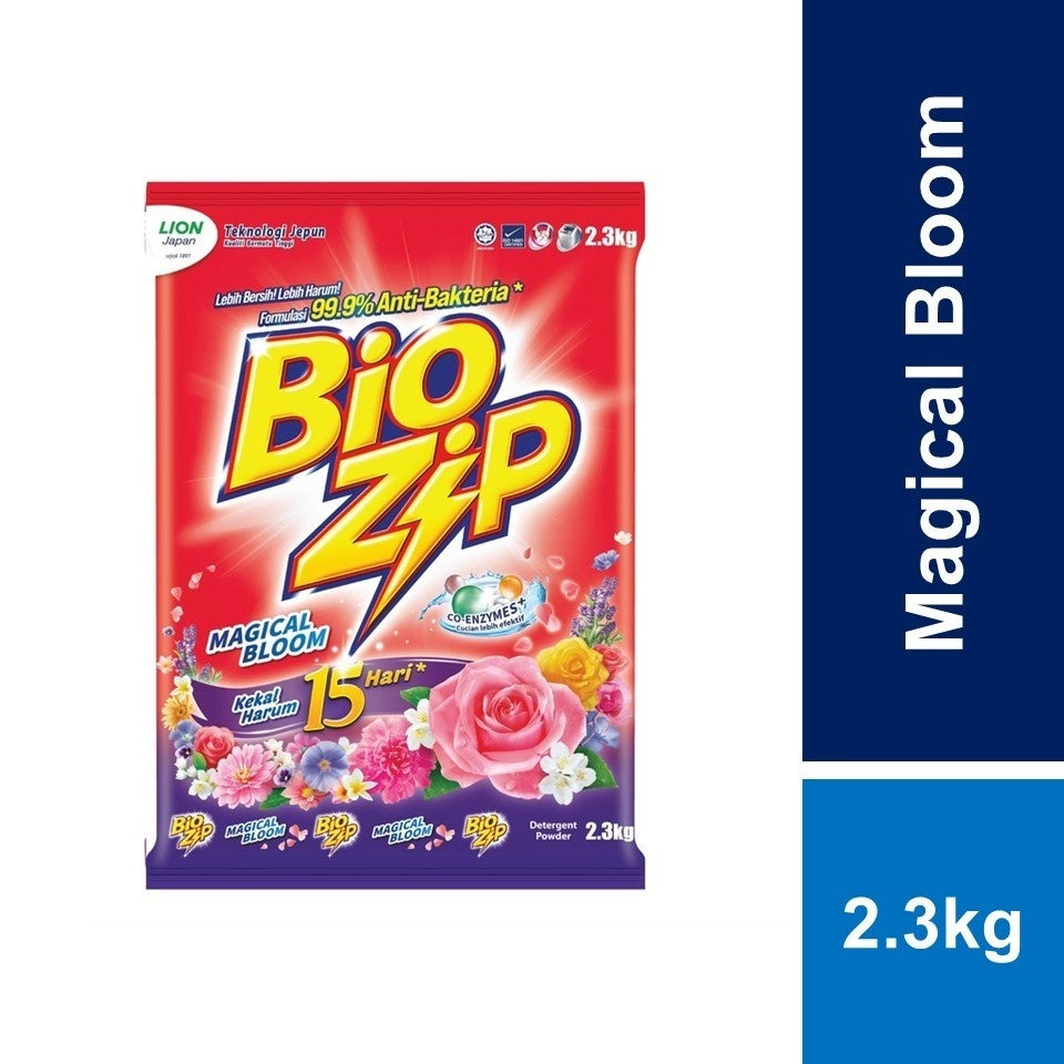 ✅ READY STOCK‼️ Bio Zip Serbuk Pencuci Baju 2.3kg (Magical Bloom/Flora/Oren/Parfum Bouquet/Colour) Harum & Bersih Berkes