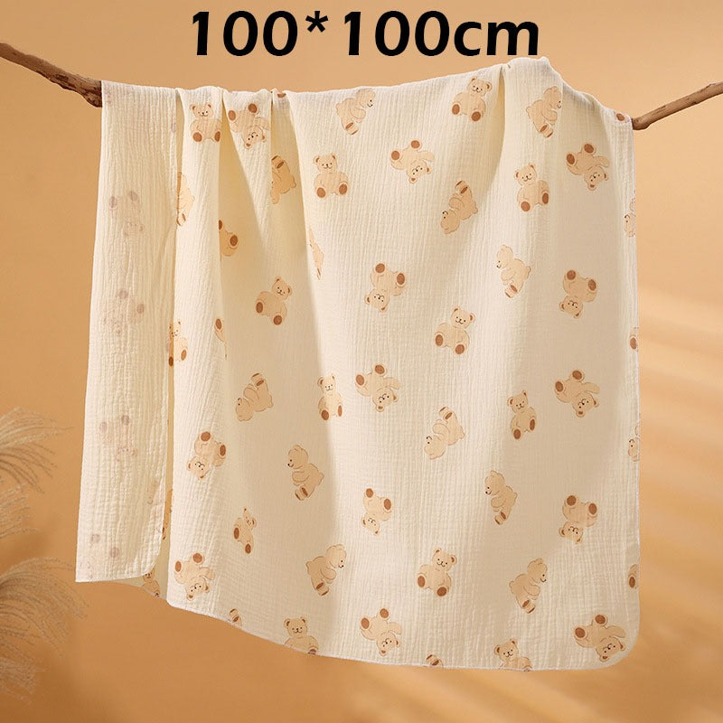 Newborn Baby Muslin Swaddle Kain Bedung Baby Towel Soft Blanket Kain Selimut Napkin Lampin Baby Blanket Kain Bedun