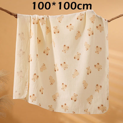 Newborn Baby Muslin Swaddle Kain Bedung Baby Towel Soft Blanket Kain Selimut Napkin Lampin Baby Blanket Kain Bedun