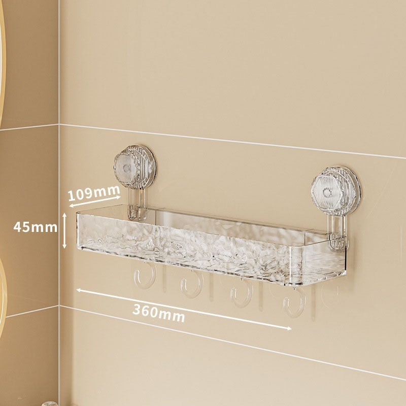 Bathroom Suction Cup Rack Transparent Perforation-Free Tripod Toilet Wall-Mounted Washstand Storage Shelf