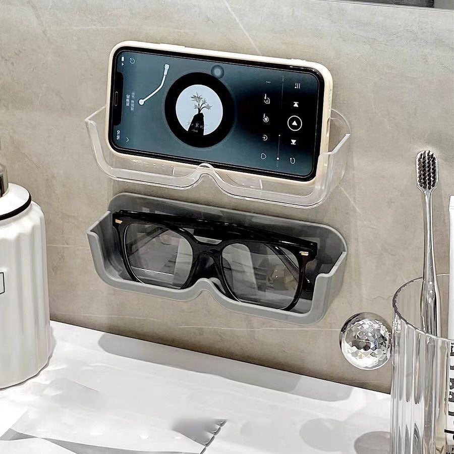 Wall-Mounted Punch-Free Glasses Storage Box | Sunglasses Display Rack | Decorative Eyewear Organizer Shelf 免打孔壁挂式眼镜收纳盒