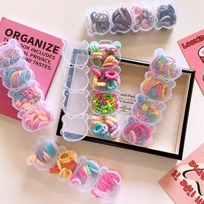 Cute Kids Hair Accessories Set Colorful Hair Ties and Towel Rings-CSW1001