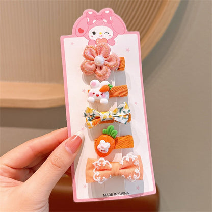 5pcs Set Children's Hairpin Baby Cute Cartoon Broken Hairpin Girl Kuromi Headdress Little Girl-CSW1005