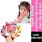 Adorable Cartoon Cat Ear Hair Clips for Kids Set of 2 Cute Hair Accessories for Little Girls-CSW1007