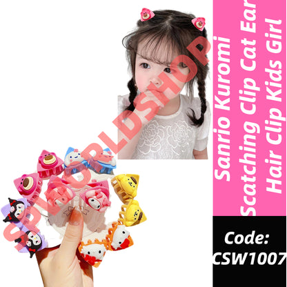 Adorable Cartoon Cat Ear Hair Clips for Kids Set of 2 Cute Hair Accessories for Little Girls-CSW1007