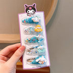 5Pcs Sanrio Kuromi Cinnamoroll Girls Hairpin Cute Quicksand Babies Hair Clip-CSW1010