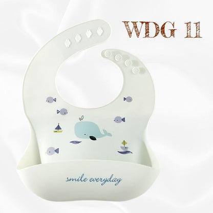 READY STOCK!!! Baby Silicone Bibs | Adjustable Waterproof Feeding Bib | Kids Apron for Mealtime WDG/GJQ 婴儿硅胶围兜 | 可调节防水围嘴