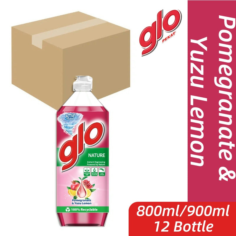 READY STOCK!!!GLO PEKAT Lemon Lime Dishwash Liquid DIshwashing 800/900ml Pencuci Pinggan Lemon Glo 1 Box of 12 Bottle
