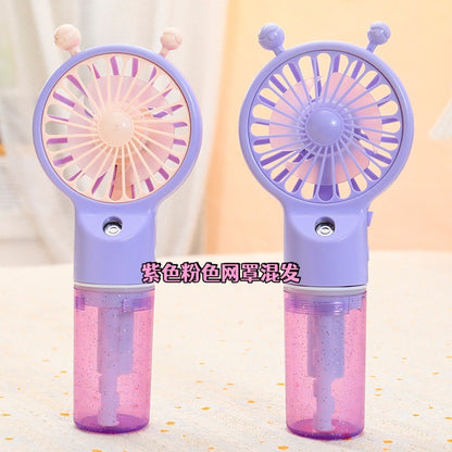READY STOCK‼️ Mini Portable Clip Fan | USB Rechargeable | Cute Cartoon Desk & Handheld Fan 迷你便携式风扇