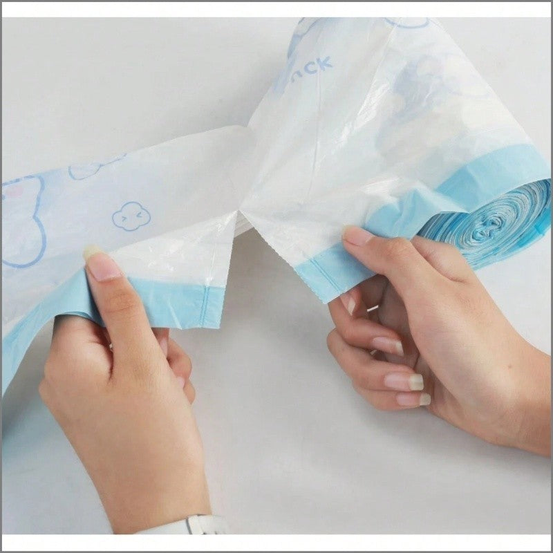 READY STOCK‼️ 50Pcs/100Pcs Cartoon Rabbit Large Drawstring Garbage Bags | Thick & Durable Plastic Trash Bags 大号抽绳垃圾袋