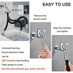 READY STOCK‼️ 360° Rotating Faucet Extension | Flexible Silicone Hose | Splash-Proof Water Tap Connector 旋转水龙头延长器 水龙头接头