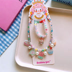 Korean Fashion Cute Cartoon Charm Bead Necklace Bracelet Ear Clip Set For Kids-CSW1002