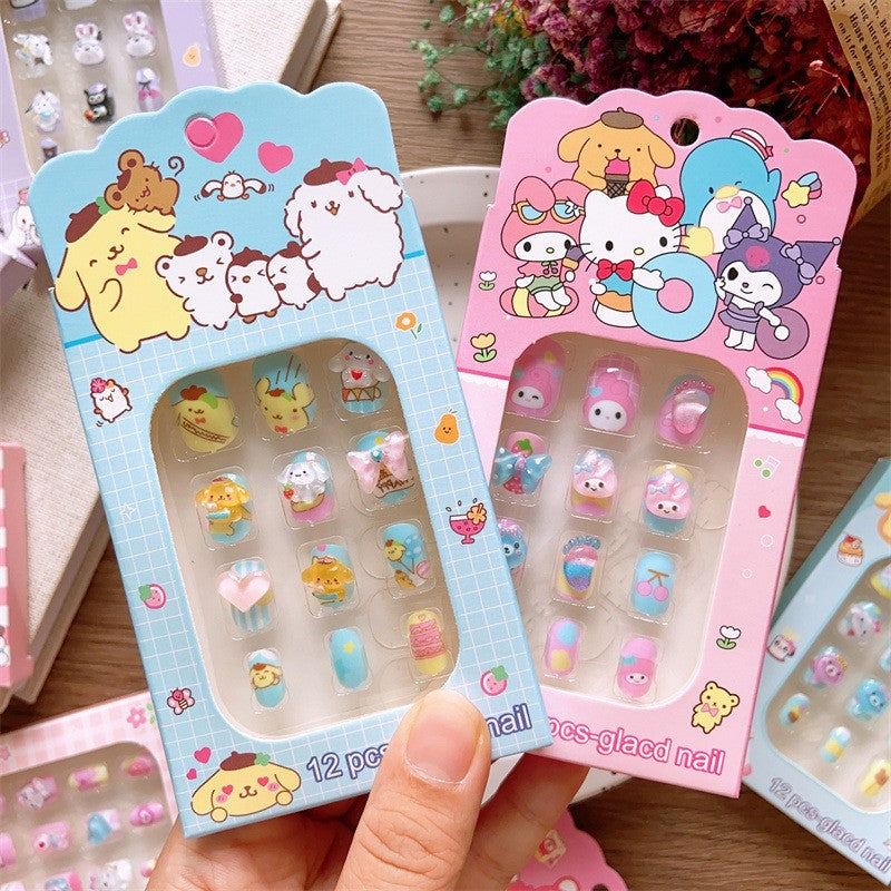 Children's three-dimensional cartoon character nail stickers 12 pieces-CSW1016
