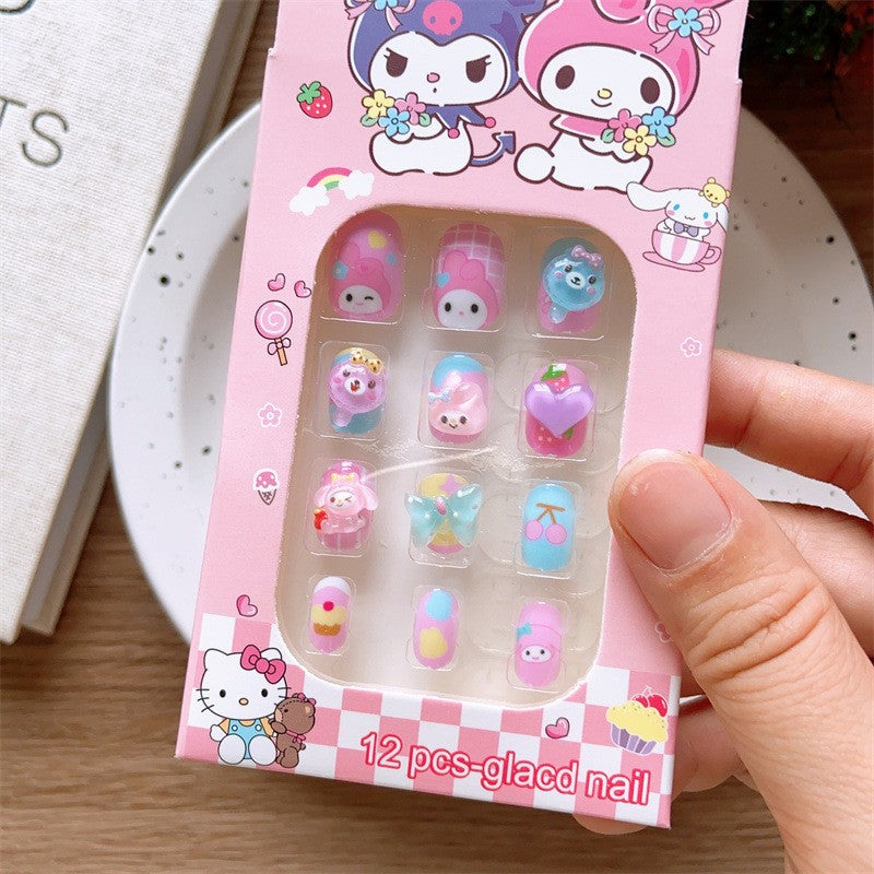 Children's three-dimensional cartoon character nail stickers 12 pieces-CSW1016