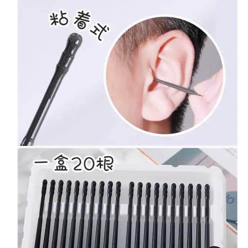 (READYSTOCK) 20pcs Disposable Sticky Ear Swabs Pick Spiral Tips  Removal Ear Nose  Stick Sticky Ear Pick Stick 自带黏性挖耳棒