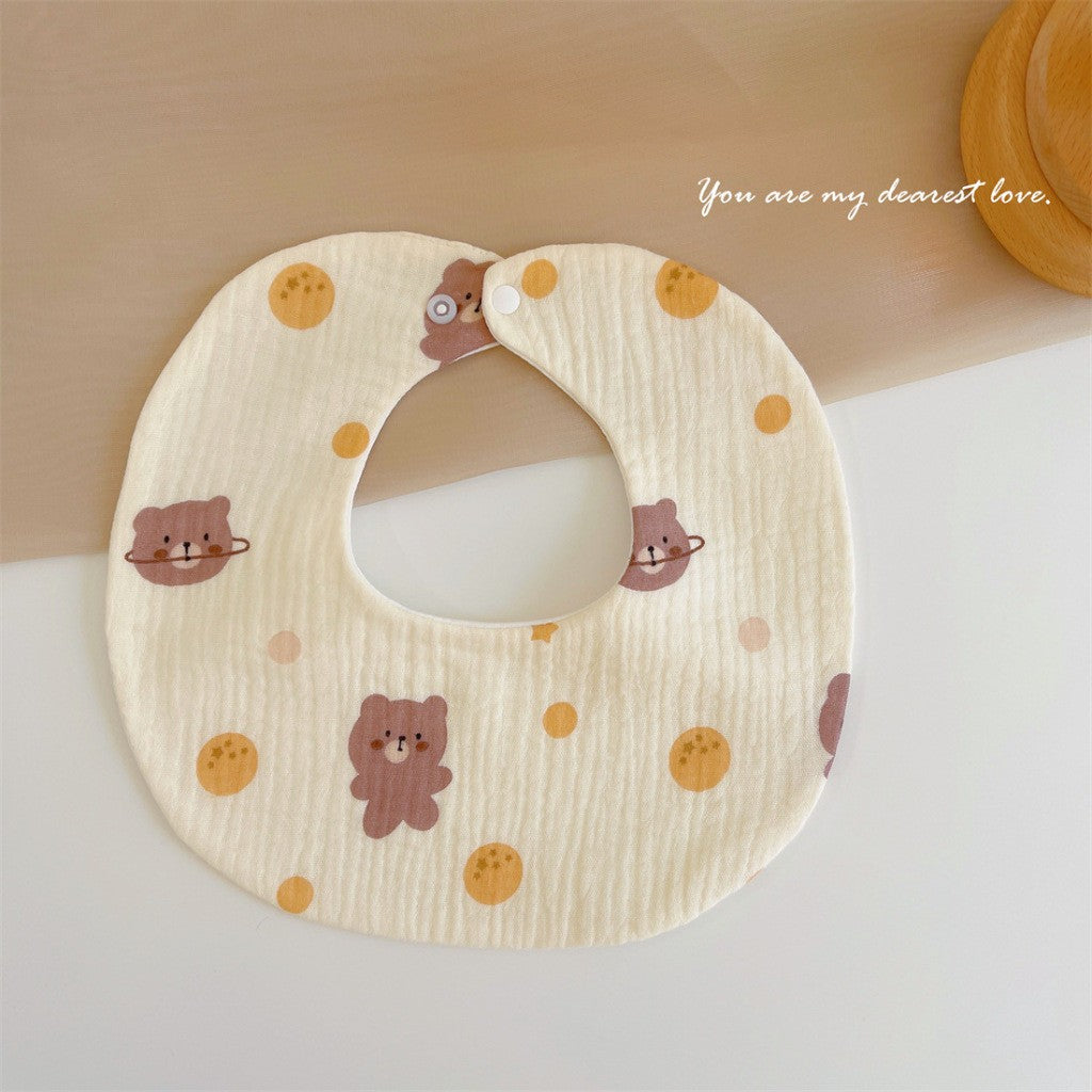READY STOCK‼️ Baby Infant Saliva Towel | 100% Cotton Bibs | 360° Rotating Reversible Baby Bib  婴儿口水巾 | 100%纯棉围兜