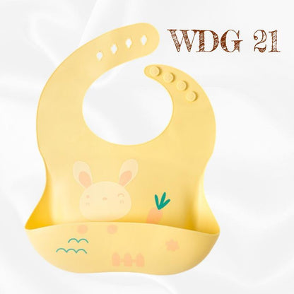 READY STOCK!!! Baby Silicone Bibs | Adjustable Waterproof Feeding Bib | Kids Apron for Mealtime WDG/GJQ 婴儿硅胶围兜 | 可调节防水围嘴