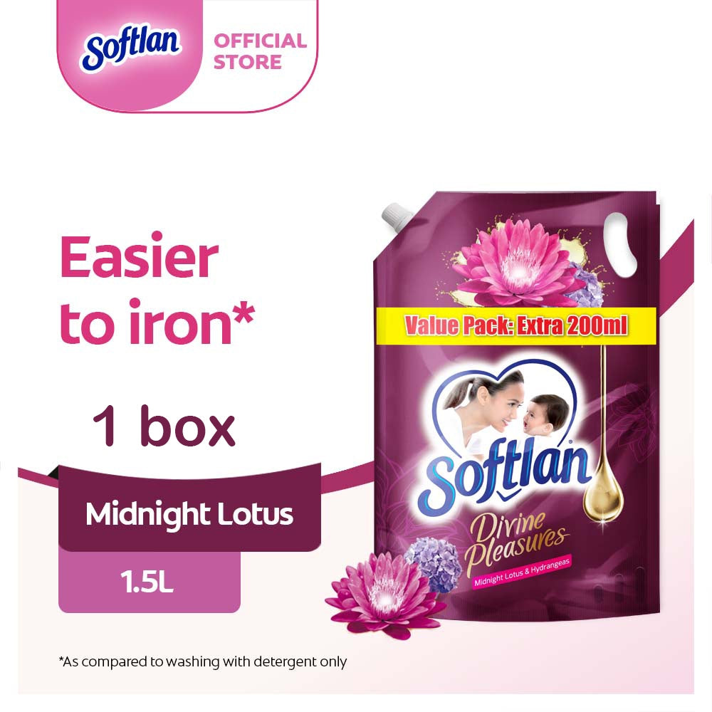 READY STOCK!!!SOFTLAN FABRIC SOFTENER 1.5L/1.6L REFILL Value Pack 1 Box 8 Pack