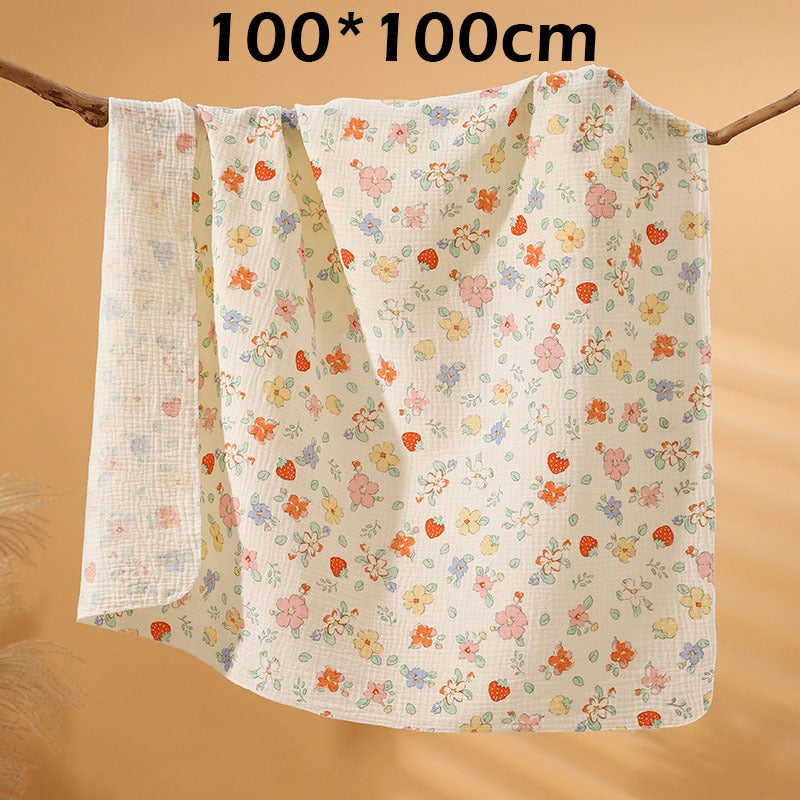 Newborn Baby Muslin Swaddle Kain Bedung Baby Towel Soft Blanket Kain Selimut Napkin Lampin Baby Blanket Kain Bedun