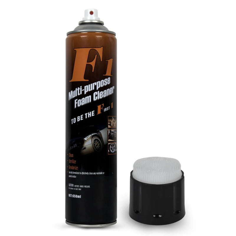 F1 High-Quality Multi-Purpose Foam Cleaner Spray 650ml | Car Interior & Cushion Cleaner |  功能泡沫清洁喷雾 车内清洁 & 座垫去污